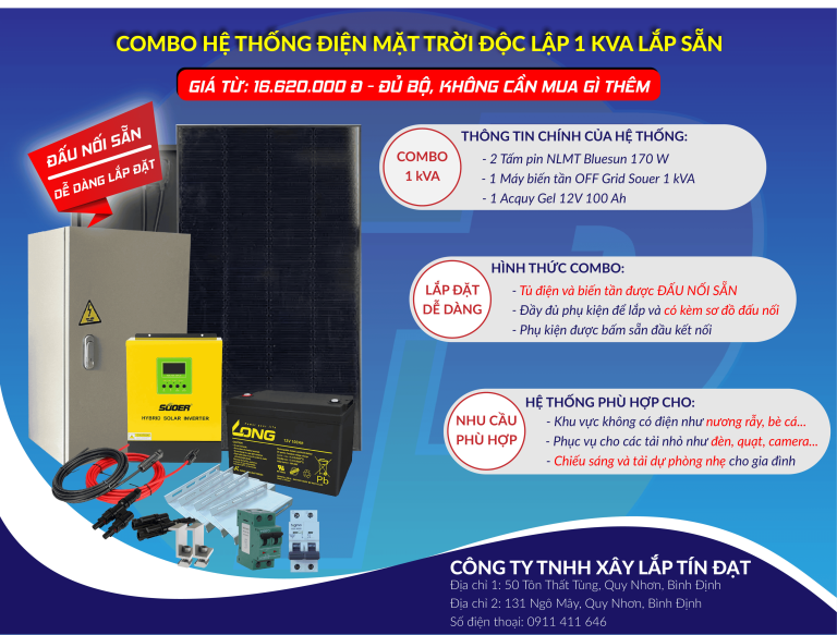 KHÔNG CẦN TRẢ TIỀN ĐIỆN VỚI HỆ 1KWP ĐIỆN MẶT TRỜI