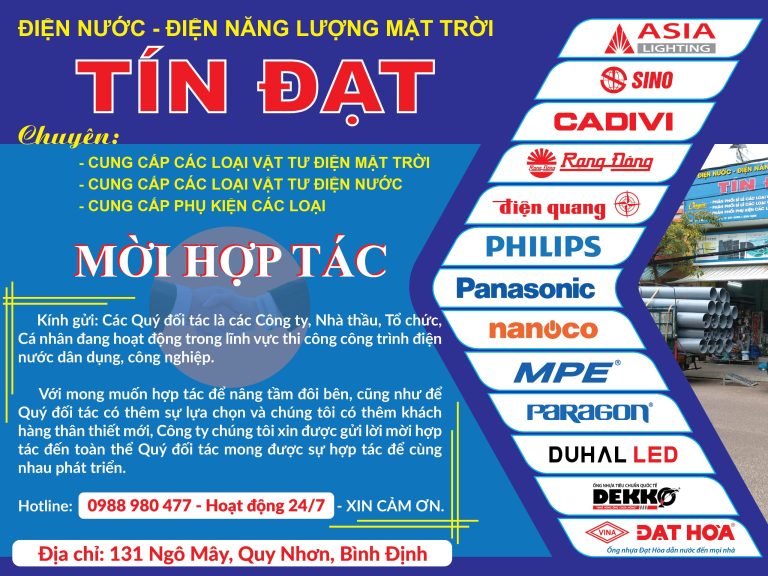 THƯ MỜI HỢP TÁC – ĐIỆN NƯỚC & ĐIỆN MẶT TRỜI TÍN ĐẠT