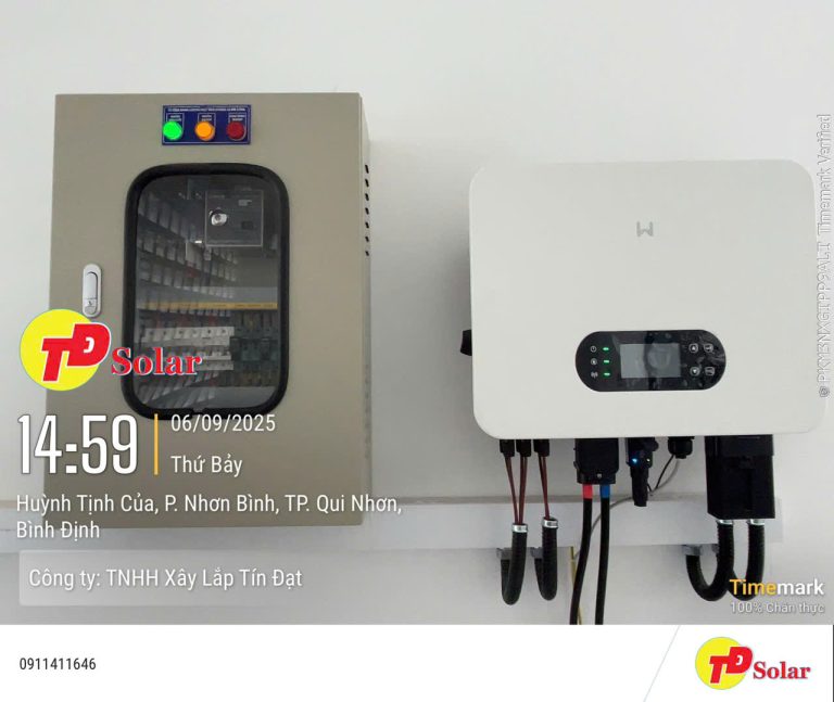 LẮP ĐIỆN MẶT TRỜI HYBRID 12KW 1 PHA CÓ LƯU TRỮ 28.6KWH CHO HỘ GIA ĐÌNH