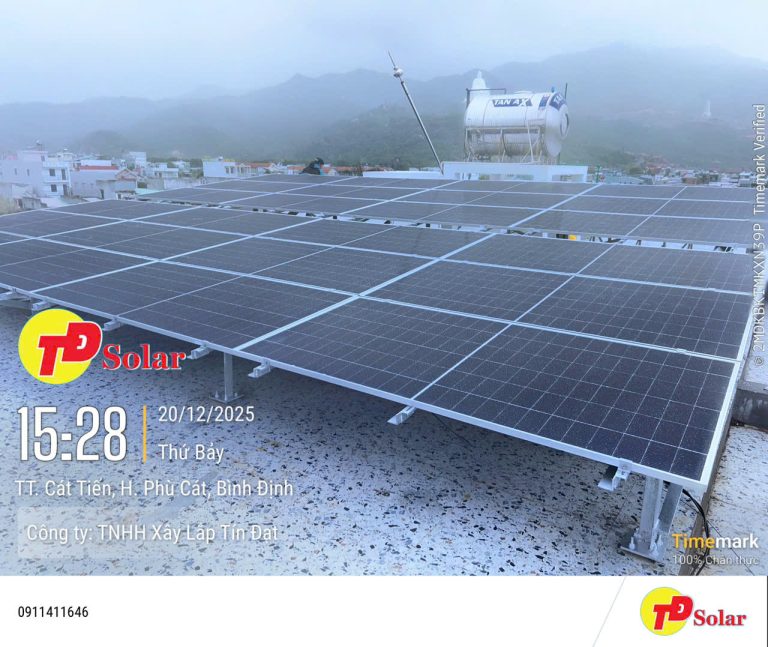 HOÀN THIỆN HỆ THỐNG ĐIỆN MẶT TRỜI 15KW HYBRID 3 PHA CÓ LƯU TRỮ