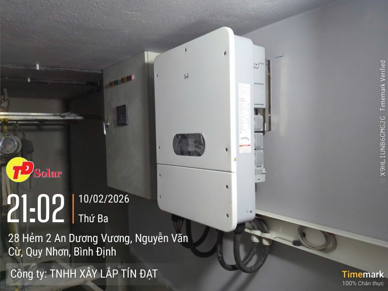 BÀN GIAO HỆ THỐNG ĐIỆN MẶT TRỜI 15KW 3 PHA LƯU TRỮ 28.6KWH – GIẢI PHÁP NĂNG LƯỢNG ĐẲNG CẤP TẠI QUY NHƠN